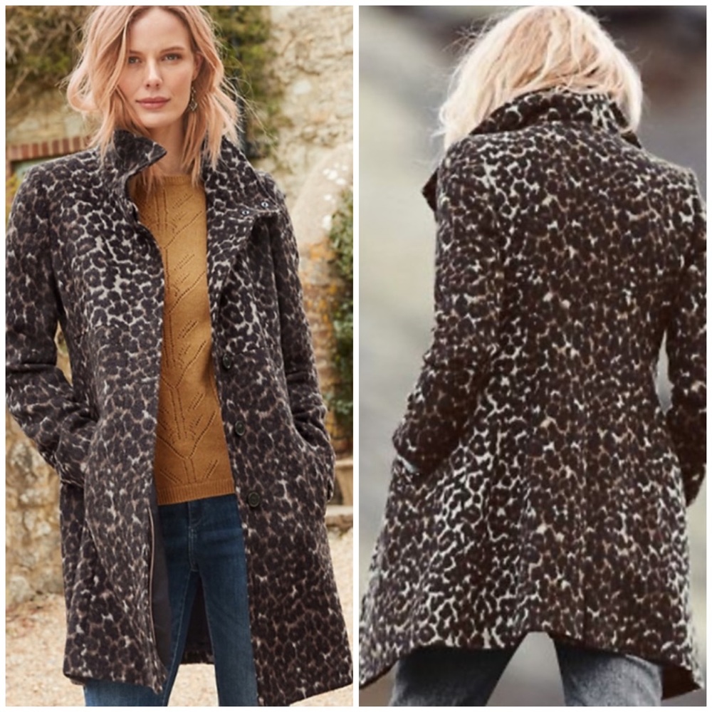 NWOT Via Spiga Leopard Print Coat size 12 - Picture 10 of 17
